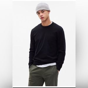 Gap black 100% cotton knit sweater size small